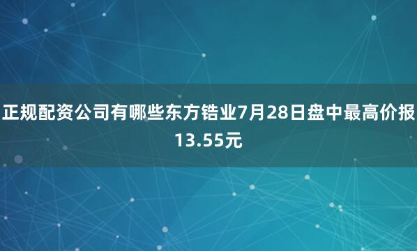 正规配资公司有哪些东方锆业7月28日盘中最高价报13.55元